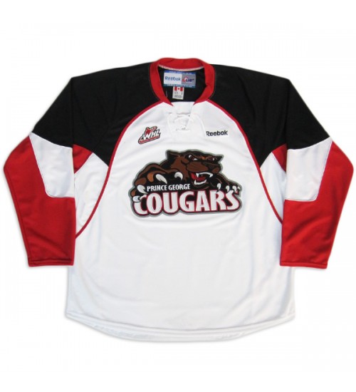 Custom WHL Prince George Cougars 2009 15 Home Premier Hockey Jersey White